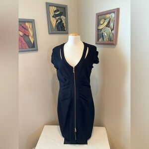 NEW cute zipper detail black dress